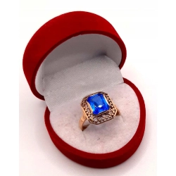 Złoty pierścionek niebieski kamień WARMET PR.585 W:4,20gr R.19 InterSKLEP