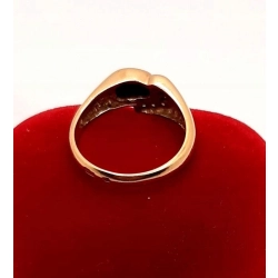 Złoty pierścionek z onyksem i cyrkoniami PR.583 W:3,87gr R.14 InterSKLEP
