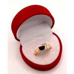 Złoty pierścionek z onyksem i cyrkoniami PR.583 W:3,87gr R.14 InterSKLEP