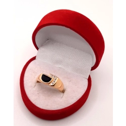 Złoty pierścionek z onyksem i cyrkoniami PR.583 W:3,87gr R.14 InterSKLEP