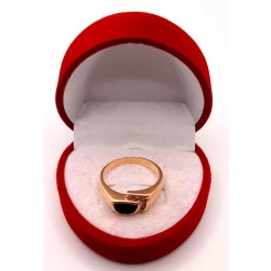 Złoty pierścionek z onyksem i cyrkoniami PR.583 W:3,87gr R.14 InterSKLEP