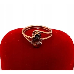 Złoty pierścionek z zieloną cyrkonią PR.585 W:2,25gr R.11 InterSKLEP