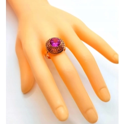 Złoty pierścionek Warmet z Kunzytem Pr.585 W:6,34gr Roz.20