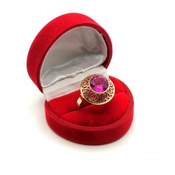 Złoty pierścionek Warmet z Kunzytem Pr.585 W:6,34gr Roz.20