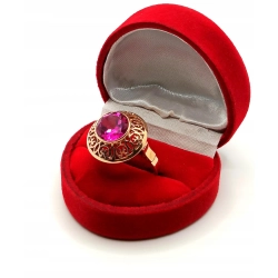 Złoty pierścionek Warmet z Kunzytem Pr.585 W:6,34gr Roz.20