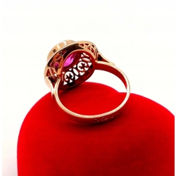 Złoty pierścionek Warmet z Kunzytem Pr.585 W:6,34gr Roz.20