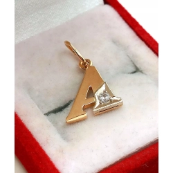 Złota zawieszka litera A Pr.585 W:0,97gr InterSKLEP