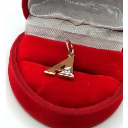 Złota zawieszka litera A Pr.585 W:0,97gr InterSKLEP