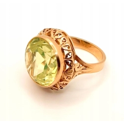 Złoty pierścionek z Turmalinem PR.585 W:11,48gr R.18 InterSKLEP