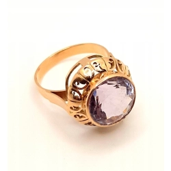 Złoty pierścionek z Ametystem PR.585 W:7,37gr R.21 InterSKLEP