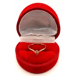 Złoty pierścionek z Cyrkonią PR.585 W:0,78gr R.14 InterSKLEP