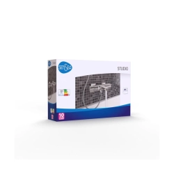 Bateria wannowa dwuuchwytowa ścienna Sensa Chromowany srebrny