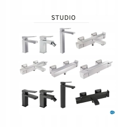 Bateria wannowa dwuuchwytowa ścienna Sensa Chromowany srebrny