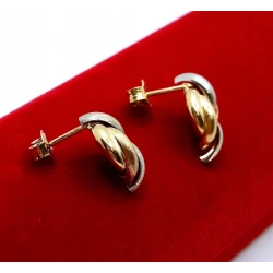 Złote kolczyki plecionki Sztyft Pr.585 W:1,70gr InterSKLEP