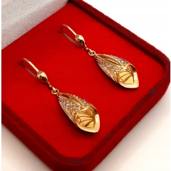 Złote kolczyki wiszące BRIJU PR.585 W:2,80gr InterSKLEP