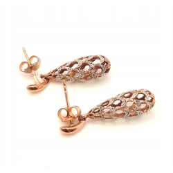 Złote kolczyki wiszące ażurowe szyszki BRIJU PR.333 W:1,93gr InterSKLEP