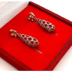 Złote kolczyki wiszące ażurowe szyszki BRIJU PR.333 W:1,93gr InterSKLEP