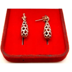 Złote kolczyki wiszące ażurowe szyszki BRIJU PR.333 W:1,93gr InterSKLEP