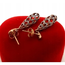 Złote kolczyki wiszące ażurowe szyszki BRIJU PR.333 W:1,93gr InterSKLEP