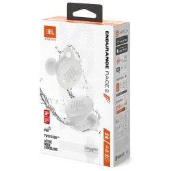 Słuchawki dokanałowe JBL Endurance Race 2 ANC Wodoodporne Biały