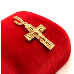 Złota zawieszka Krzyż z Cyrkoniami PR.585 W:3,03gr InterSKLEP