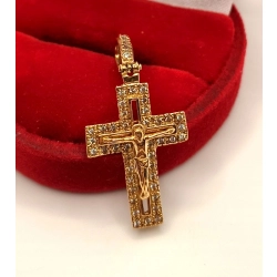 Złota zawieszka Krzyż z Cyrkoniami PR.585 W:3,03gr InterSKLEP