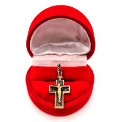 Złota zawieszka Krzyż z czarnymi cyrkoniami PR.585 W:3,19gr InterSKLEP