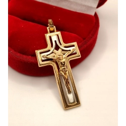 Złota zawieszka Krzyż z Chrystusem PR.585 W:3,64gr InterSKLEP