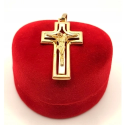 Złota zawieszka Krzyż z Chrystusem PR.585 W:3,64gr InterSKLEP