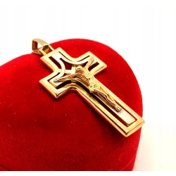 Złota zawieszka Krzyż z Chrystusem PR.585 W:3,64gr InterSKLEP