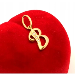 Złota zawieszka Litera B PR.585 W:0,74gr InterSKLEP