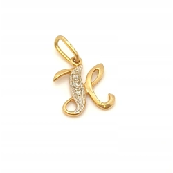 Złota zawieszka Litera K PR.585 W:1,11gr InterSKLEP