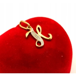 Złota zawieszka Litera K PR.585 W:1,11gr InterSKLEP