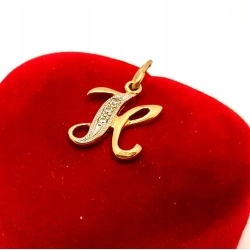 Złota zawieszka Litera K PR.585 W:1,11gr InterSKLEP