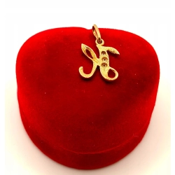 Złota zawieszka Litera K PR.585 W:1,11gr InterSKLEP