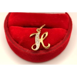 Złota zawieszka Litera K PR.585 W:1,11gr InterSKLEP