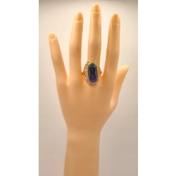 Złoty pierścionek z szafirowym kamieniem PR.583 W:10,12gr R.26 InterSKLEP