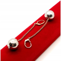 Złote kolczyki wiszące długie Kule na łańcuszku PR.585 W:6,22gr InterSKLEP