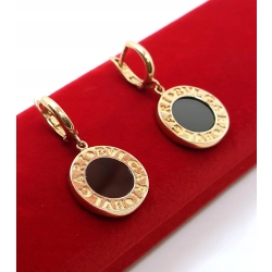 Złote kolczyki wiszące z onyksem PR.585 W:7,88gr InterSKLEP