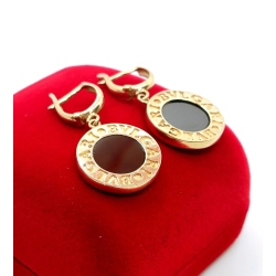 Złote kolczyki wiszące z onyksem PR.585 W:7,88gr InterSKLEP