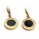 Złote kolczyki wiszące z onyksem PR.585 W:7,88gr InterSKLEP
