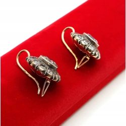 Złote kolczyki z Cyrkoniami vintage PR.585,925 W:9,31gr InterSKLEP