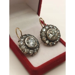 Złote kolczyki z Cyrkoniami vintage PR.585,925 W:9,31gr InterSKLEP