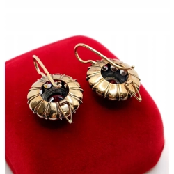 Złote kolczyki z Cyrkoniami vintage PR.585,925 W:9,31gr InterSKLEP