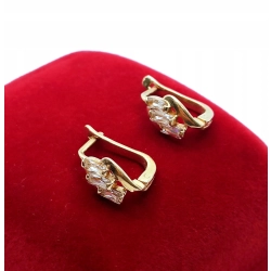 Złote kolczyki z Cyrkoniami PR.585 W:2,48gr InterSKLEP