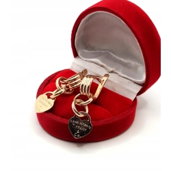 Złote kolczyki wiszące z zawieszką sercem 2 w 1 PR.585 W:6,39gr InterSKLEP