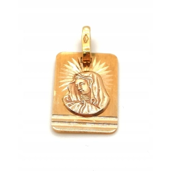Złota zawieszka blaszka Medalik z Matką Boską PR.585 W:1,89gr InterSKLEP
