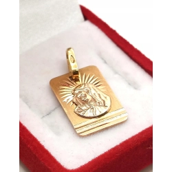 Złota zawieszka blaszka Medalik z Matką Boską PR.585 W:1,89gr InterSKLEP