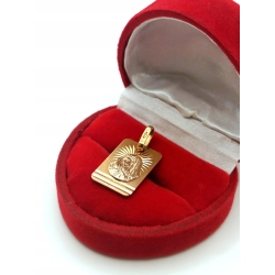 Złota zawieszka blaszka Medalik z Matką Boską PR.585 W:1,89gr InterSKLEP