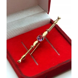 Złota broszka z Ametystem PR.585 W:2,77gr InterSKLEP